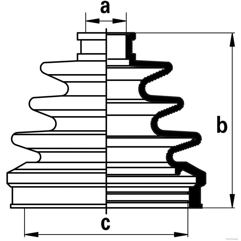 Soufflets de cardan avant HERTH+BUSS JAKOPARTS J2864014 - Visuel 1