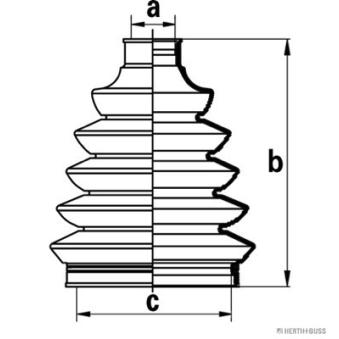 Soufflets de cardan arrière HERTH+BUSS JAKOPARTS OEM 4411883E50