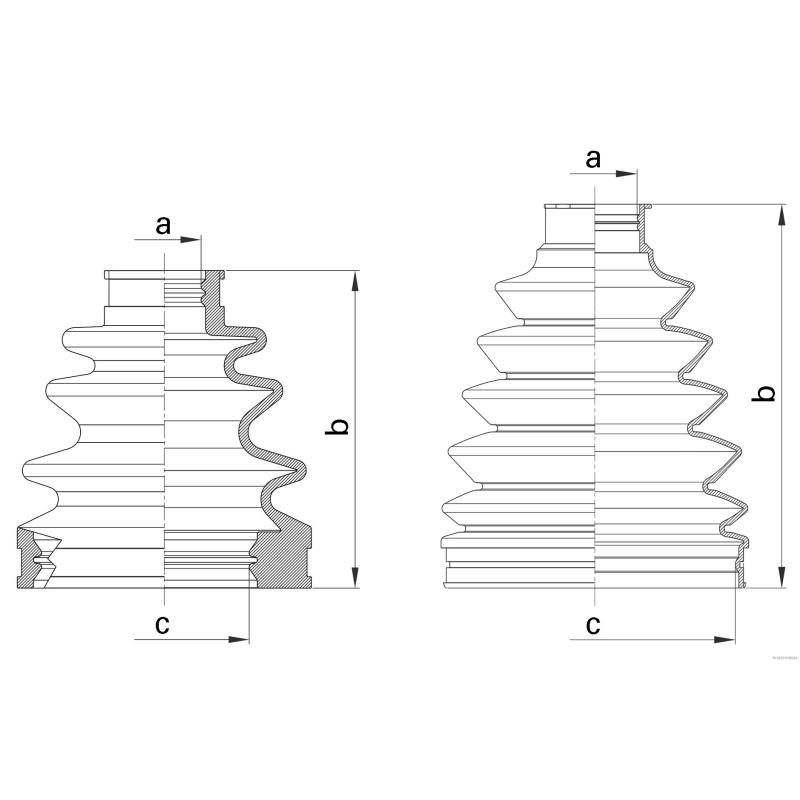 Soufflets de cardan avant HERTH+BUSS JAKOPARTS J2872002 - Visuel 1