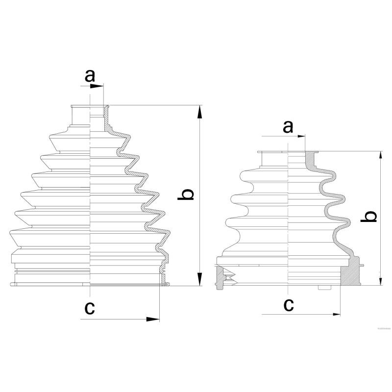 Soufflets de cardan avant HERTH+BUSS JAKOPARTS J2878000 - Visuel 1