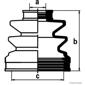 Soufflets de cardan avant HERTH+BUSS JAKOPARTS OEM 495062CA20
