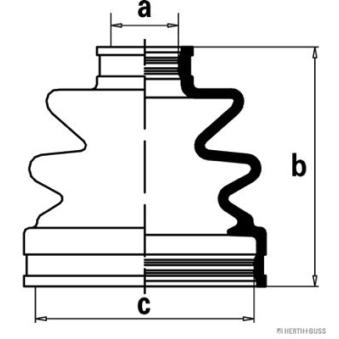 Soufflets de cardan avant HERTH+BUSS JAKOPARTS OEM 495062CA10