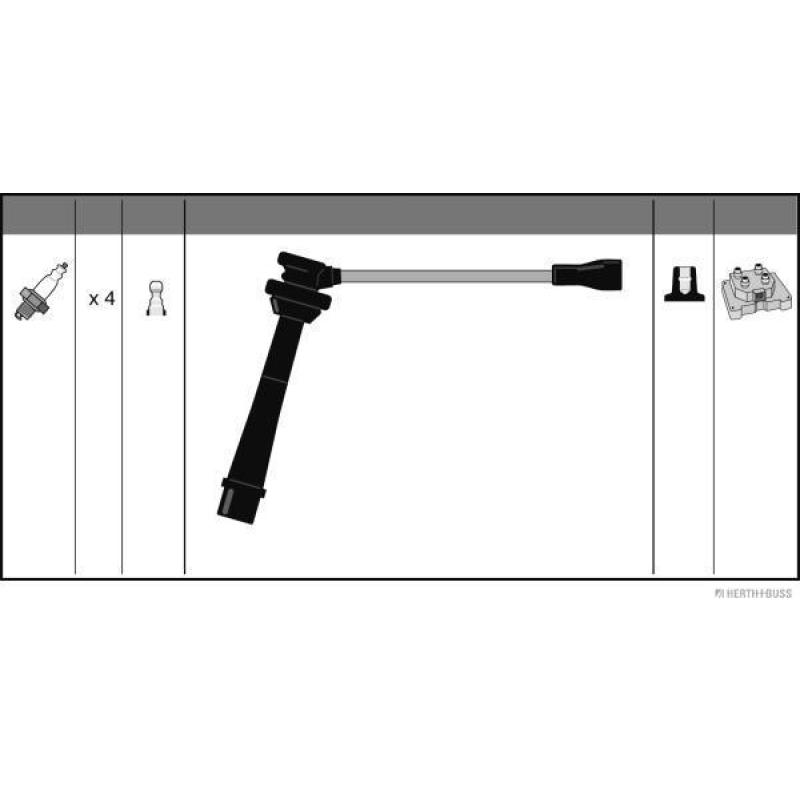 Kit de câbles d'allumage HERTH+BUSS JAKOPARTS J5388000 - Visuel 1