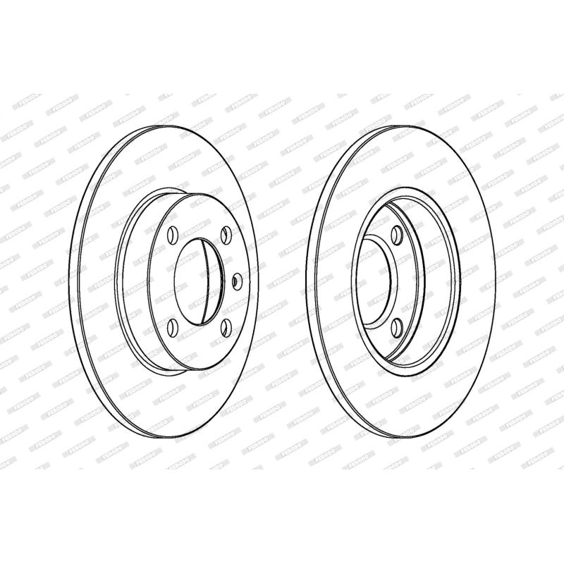 Jeu de 2 disques de frein avant FERODO DDF042C - Visuel 1