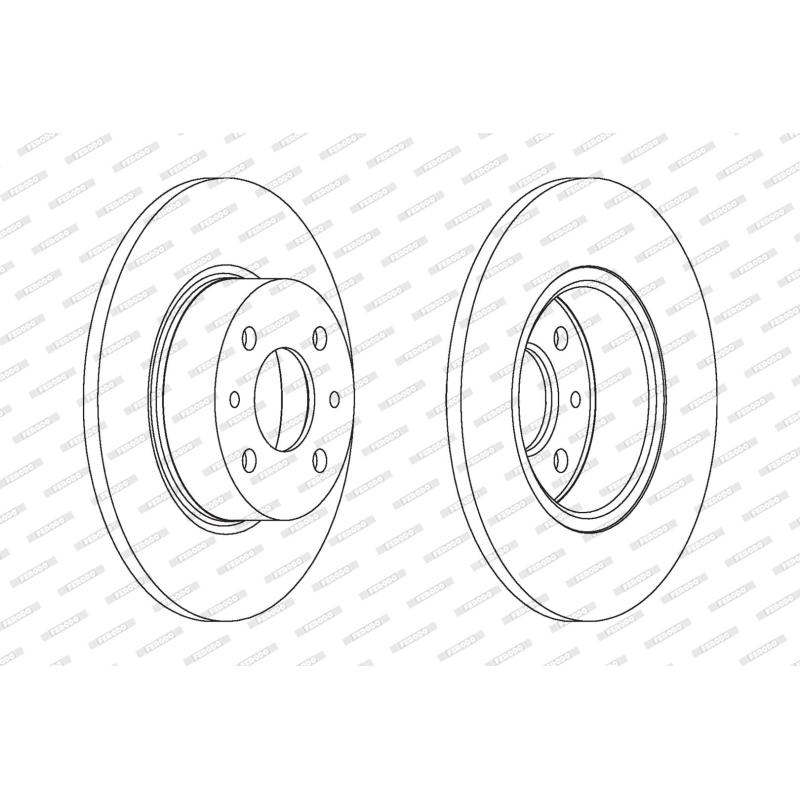Jeu de 2 disques de frein arrière FERODO DDF066 - Visuel 1