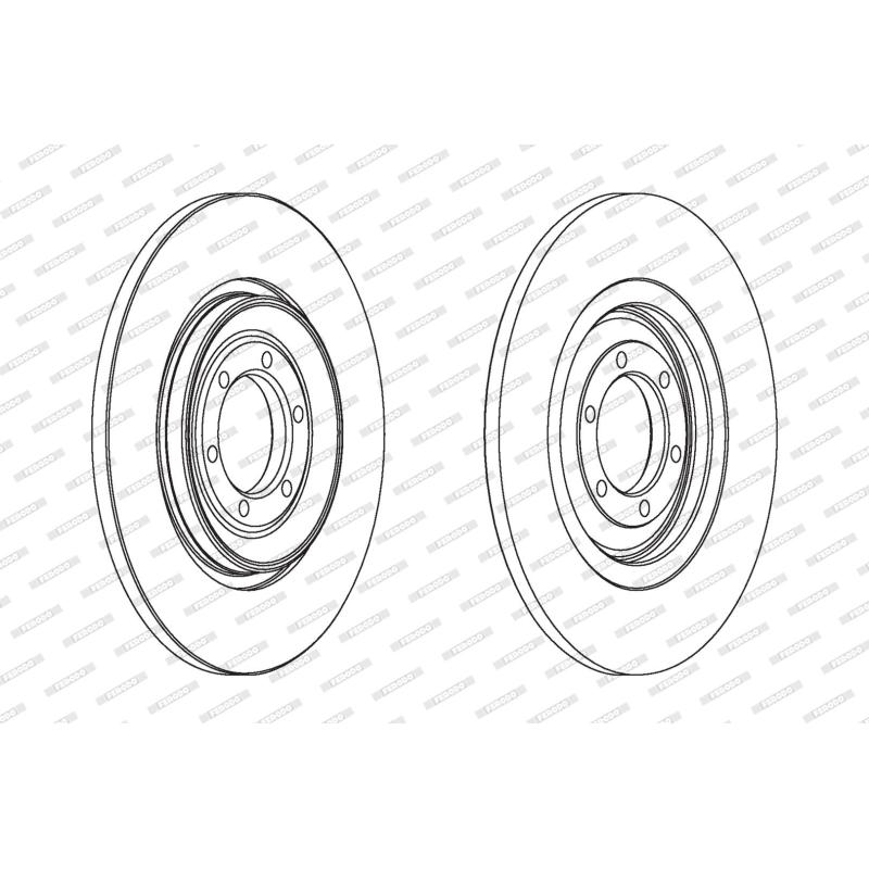 Jeu de 2 disques de frein arrière FERODO DDF090 - Visuel 1