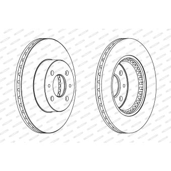 Jeu de 2 disques de frein avant FERODO OEM 7701204300
