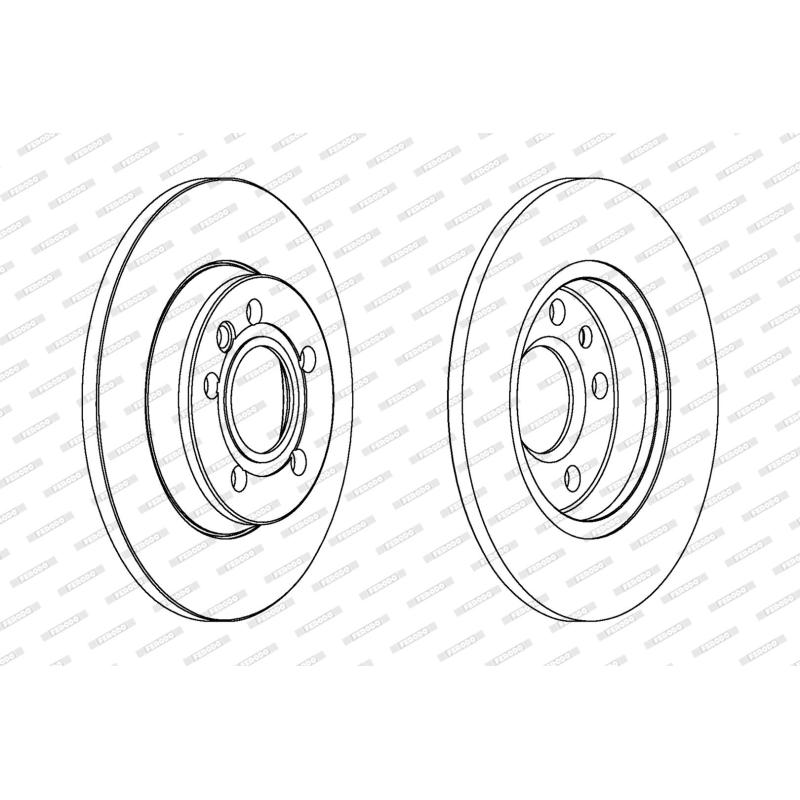 Jeu de 2 disques de frein arrière FERODO DDF1012C - Visuel 1