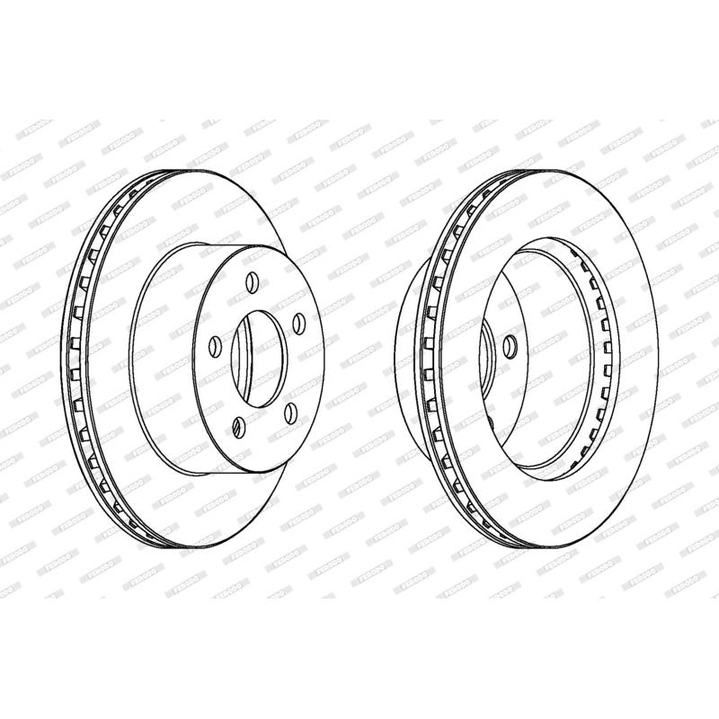 Jeu de 2 disques de frein avant FERODO DDF1027 - Visuel 1