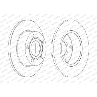 Jeu de 2 disques de frein arrière FERODO OEM 4B0615601
