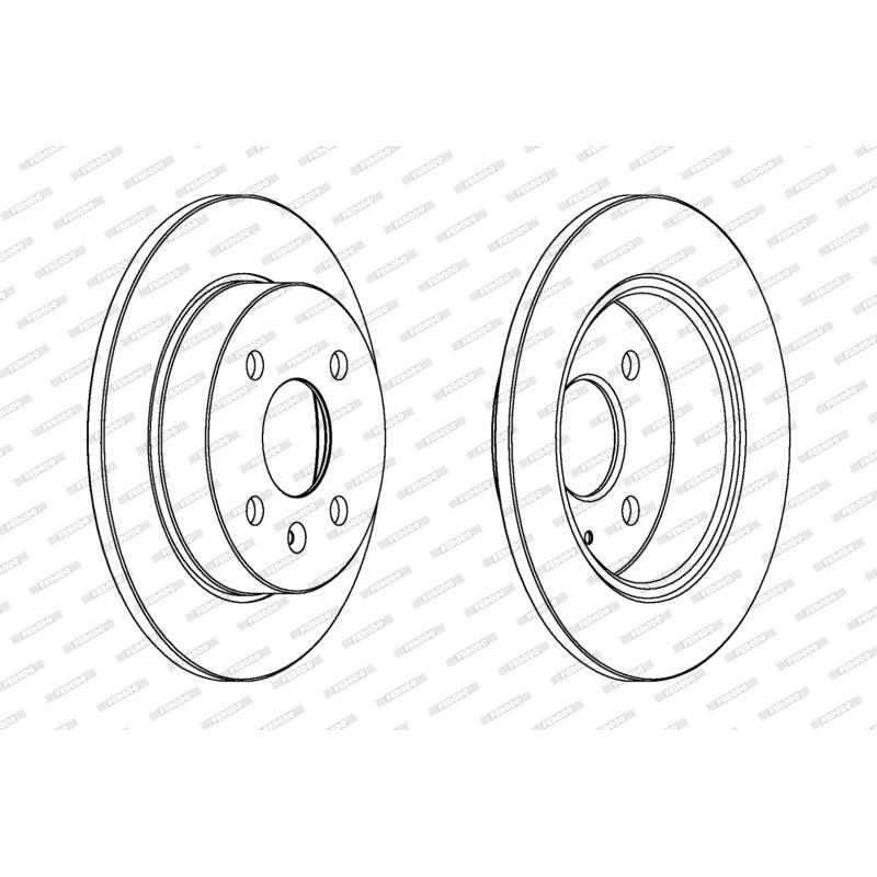 Jeu de 2 disques de frein arrière FERODO DDF1043 - Visuel 1