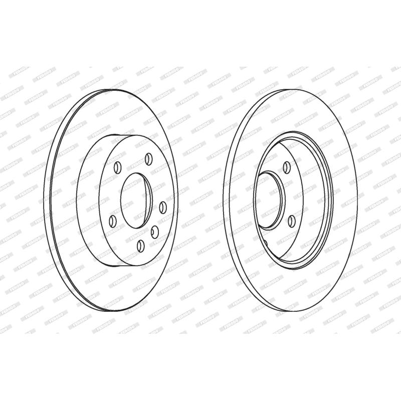 Jeu de 2 disques de frein arrière FERODO DDF1044 - Visuel 1