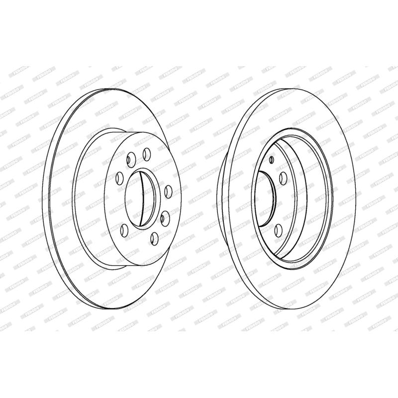 Jeu de 2 disques de frein arrière FERODO DDF1056 - Visuel 1
