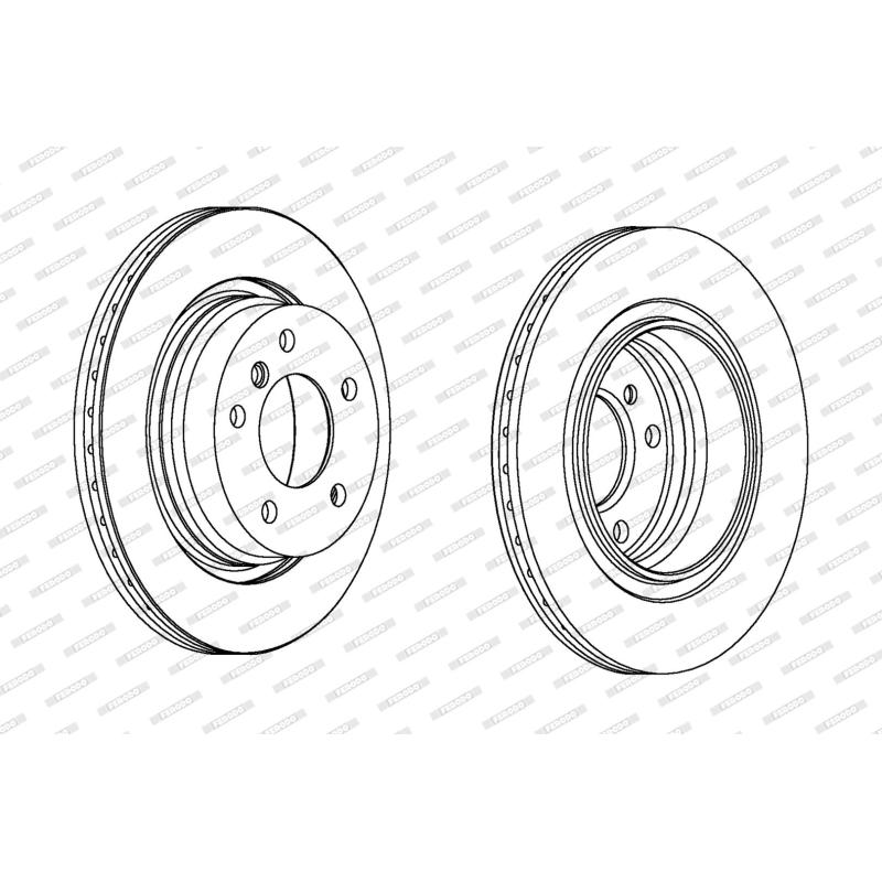 Jeu de 2 disques de frein arrière FERODO DDF1073C - Visuel 1