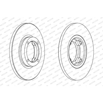Jeu de 2 disques de frein avant FERODO DDF1076C pour AUDI A3 1.0 - 65cv