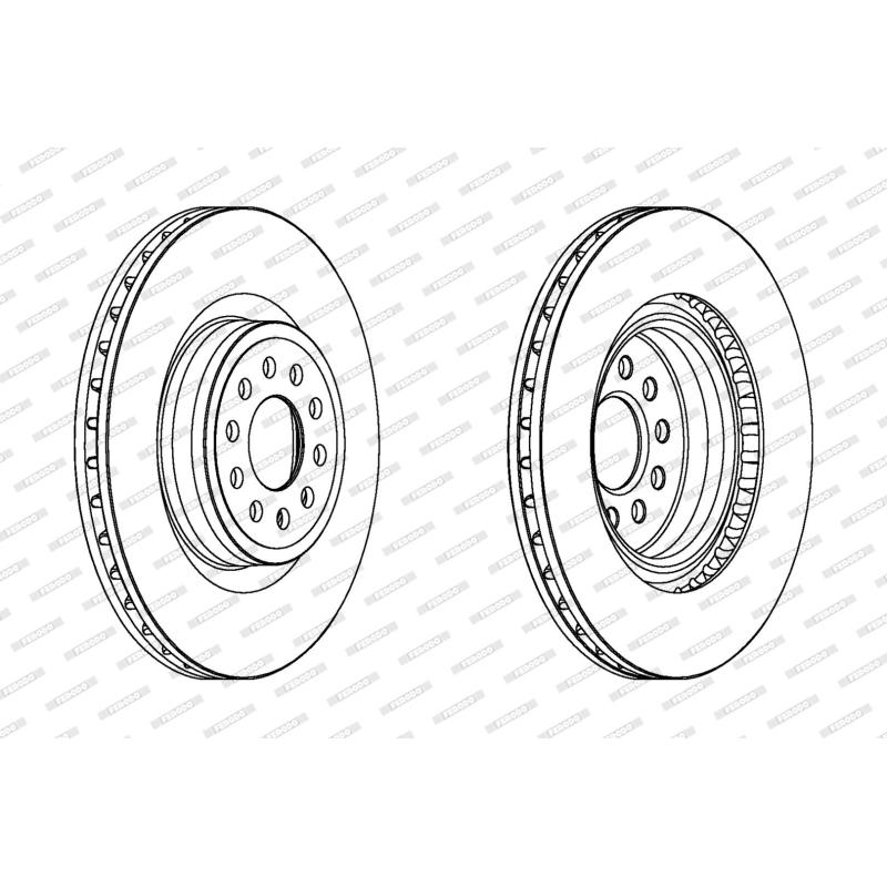 Jeu de 2 disques de frein avant FERODO DDF1137C-1 - Visuel 1