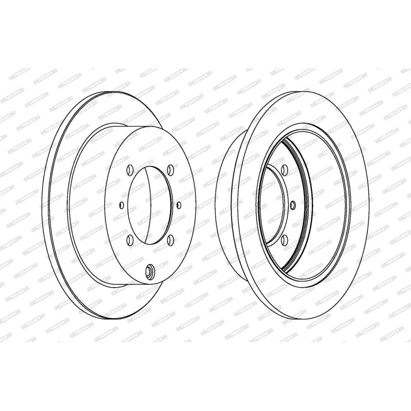 Jeu de 2 disques de frein arrière FERODO DDF1141 - Visuel 1