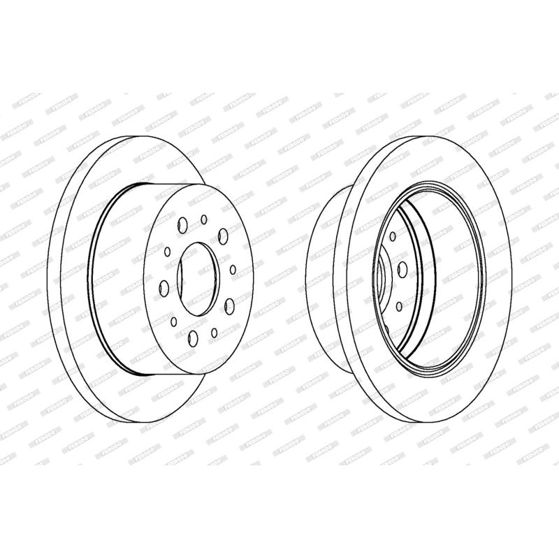 Jeu de 2 disques de frein arrière FERODO DDF1144 - Visuel 1