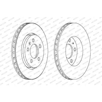 Jeu de 2 disques de frein arrière FERODO DDF1154C pour VOLKSWAGEN GOLF 1.9 TDI - 110cv