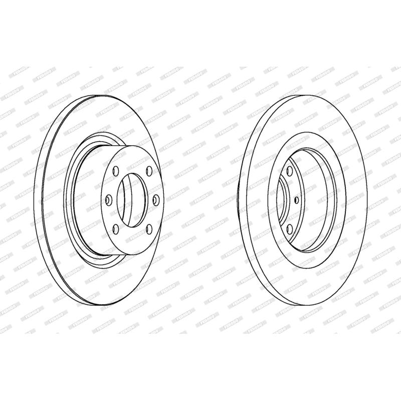 Jeu de 2 disques de frein arrière FERODO DDF1157 - Visuel 1
