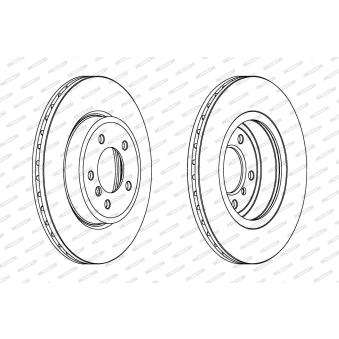 Jeu de 2 disques de frein avant FERODO OEM 34116855156