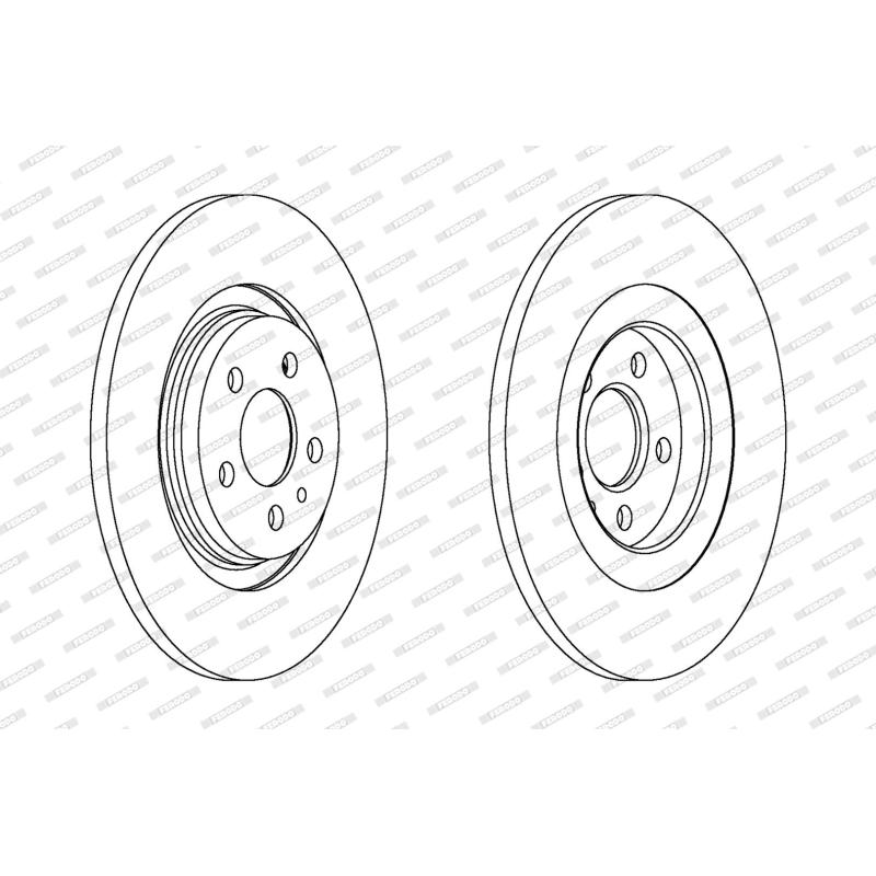 Jeu de 2 disques de frein arrière FERODO DDF1181C - Visuel 1