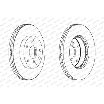 Jeu de 2 disques de frein avant FERODO OEM 96218420