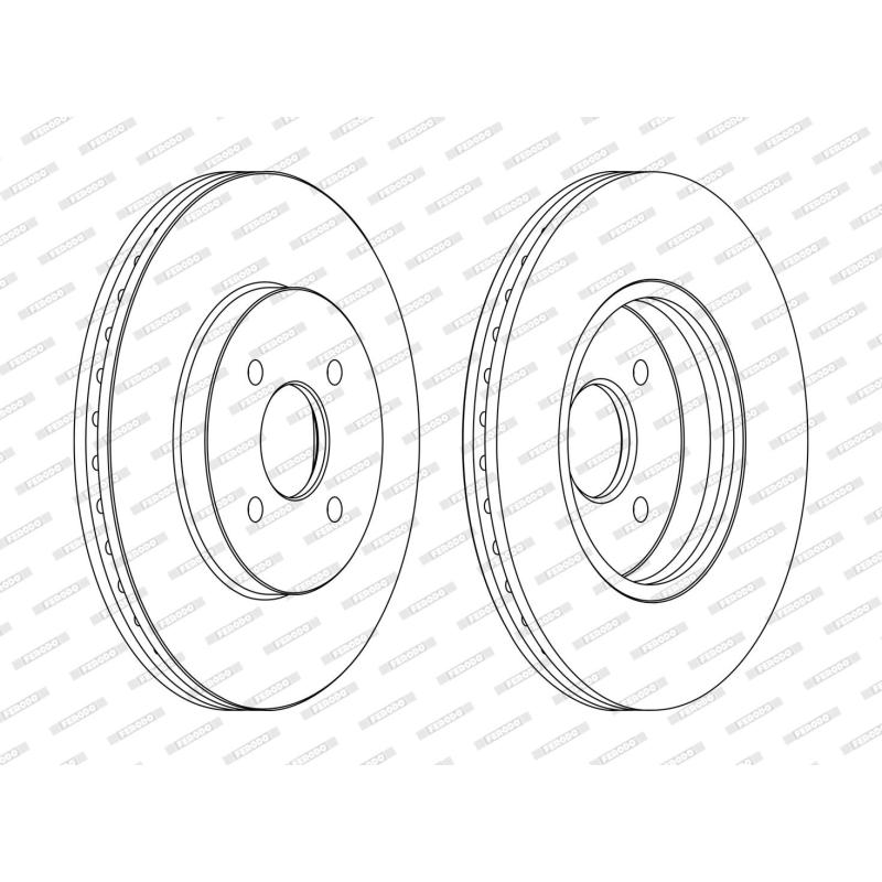 Jeu de 2 disques de frein avant FERODO DDF1195C - Visuel 1