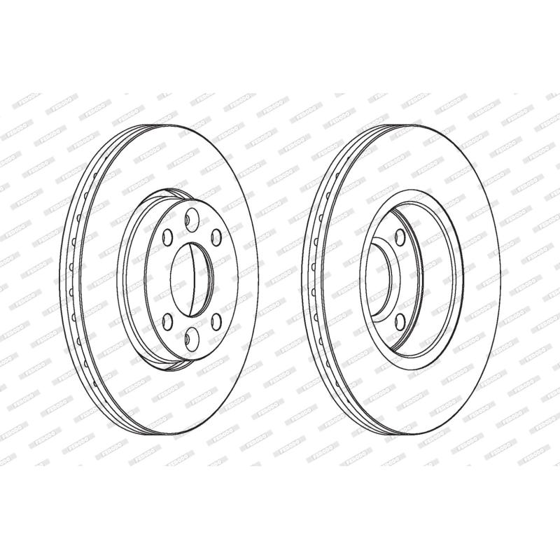 Jeu de 2 disques de frein avant FERODO DDF1201 - Visuel 1