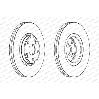 Jeu de 2 disques de frein avant FERODO DDF1205C pour PEUGEOT 807 1.9 DCI - 110cv