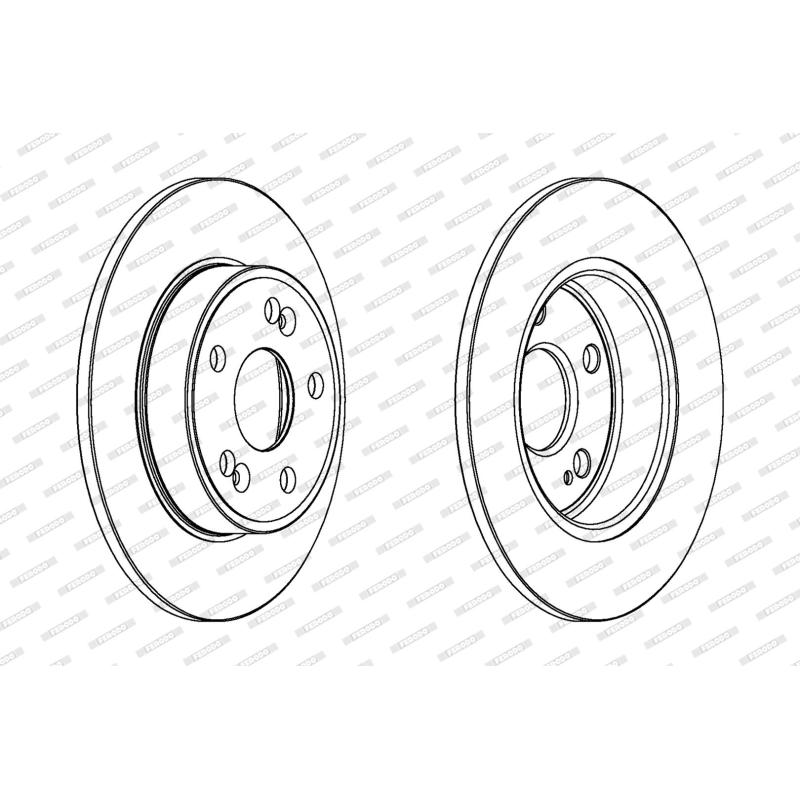 Jeu de 2 disques de frein arrière FERODO DDF1213 - Visuel 1