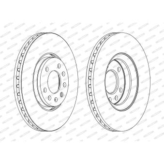 Jeu de 2 disques de frein avant FERODO OEM 93171500