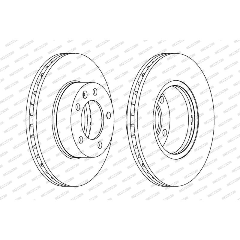 Jeu de 2 disques de frein avant FERODO DDF1217C-1 - Visuel 1