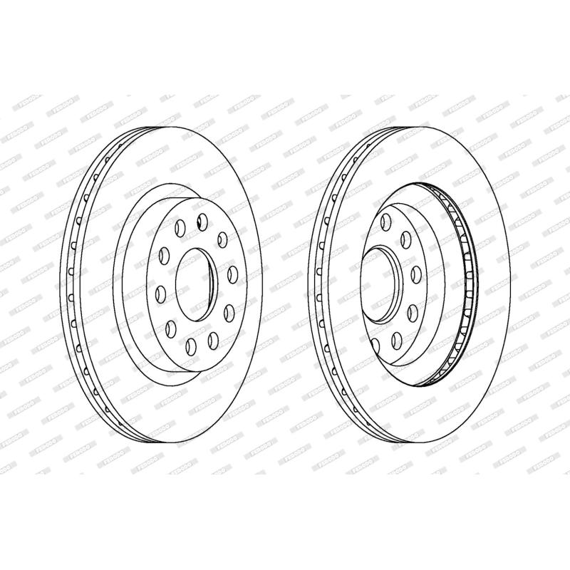 Jeu de 2 disques de frein avant FERODO DDF1223C - Visuel 1