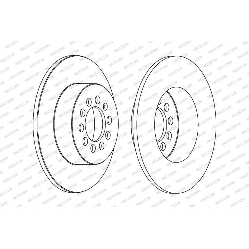 Jeu de 2 disques de frein arrière FERODO DDF1224C - Visuel 1