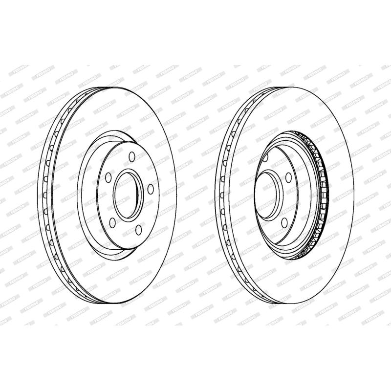 Jeu de 2 disques de frein avant FERODO DDF1225C - Visuel 1