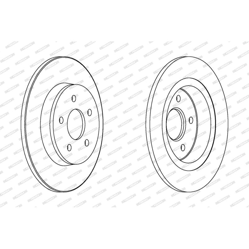 Jeu de 2 disques de frein arrière FERODO DDF1227C - Visuel 1