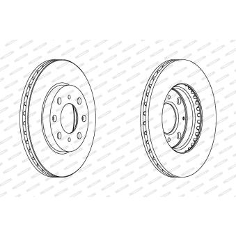 Jeu de 2 disques de frein avant FERODO DDF1231C pour HONDA CAPA 1.5 16V - 98cv