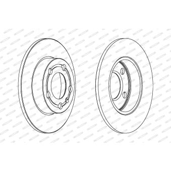 Jeu de 2 disques de frein arrière FERODO DDF1233C pour SKODA ENYAQ iV 1.6 - 75cv