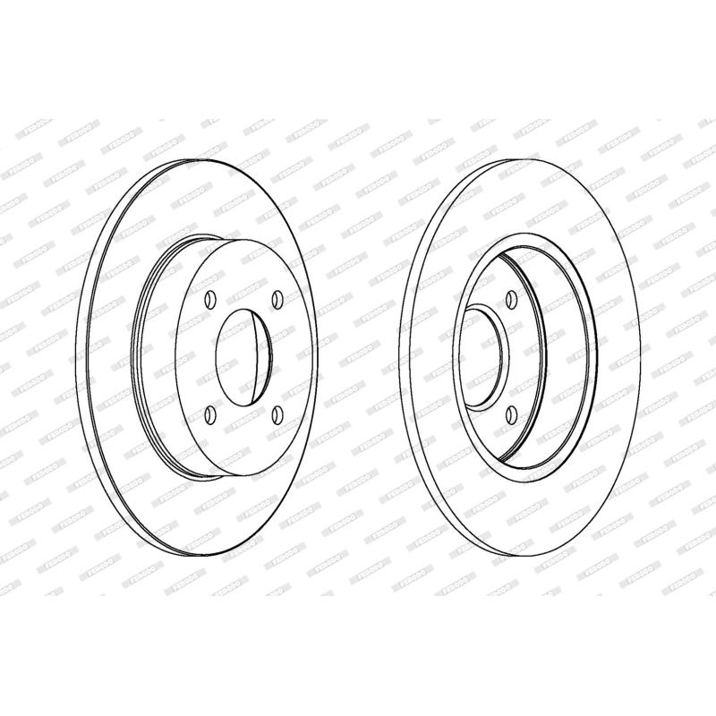 Jeu de 2 disques de frein arrière FERODO DDF1235 - Visuel 1