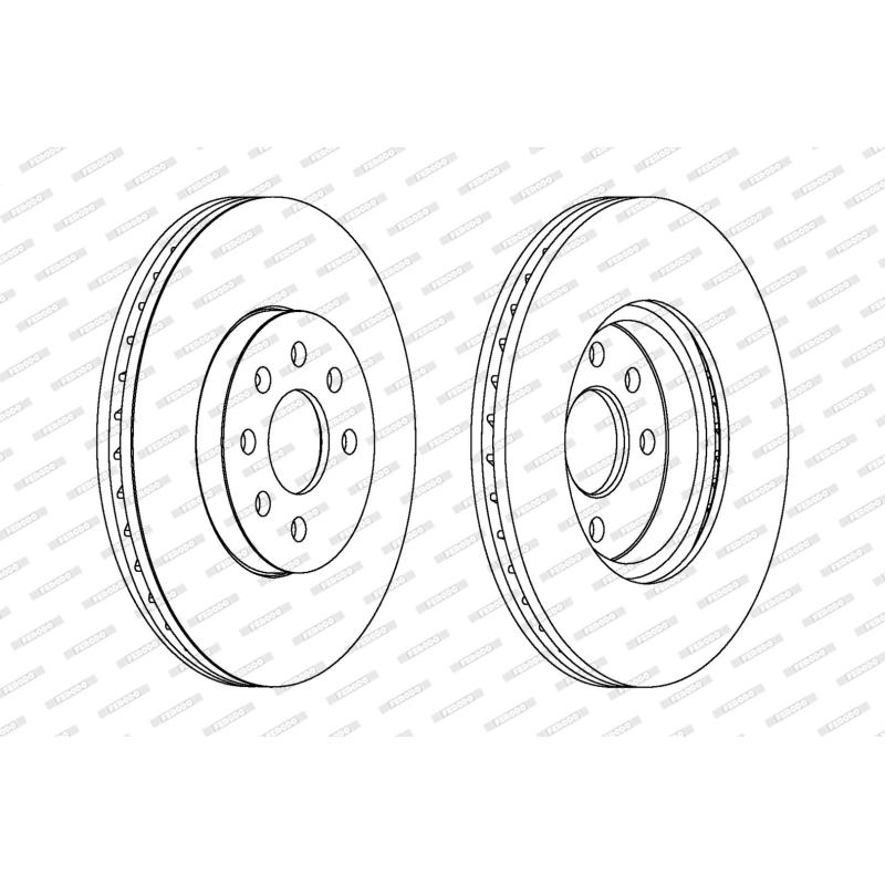 Jeu de 2 disques de frein avant FERODO DDF1236 - Visuel 1