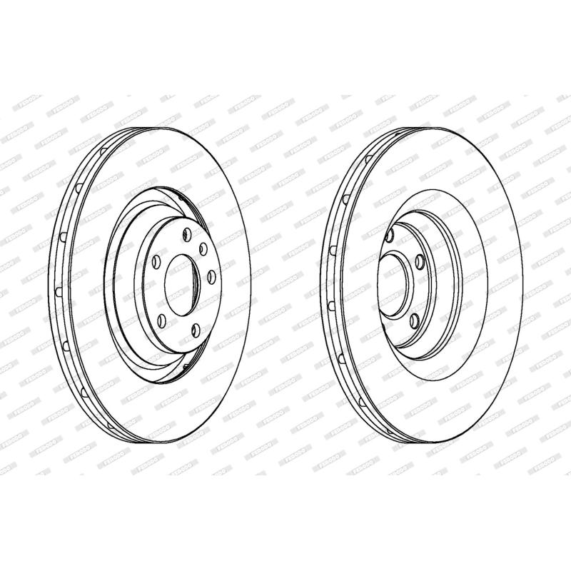 Jeu de 2 disques de frein avant FERODO DDF1238C-1 - Visuel 1