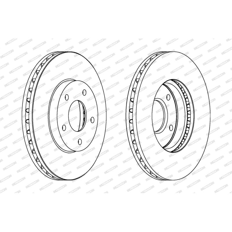 Jeu de 2 disques de frein avant FERODO DDF1249 - Visuel 1