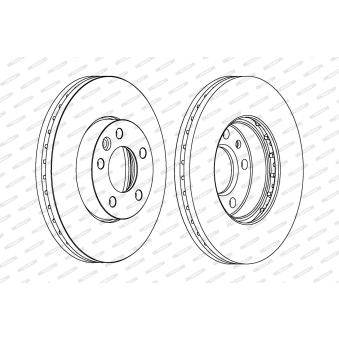 Jeu de 2 disques de frein avant FERODO [DDF1253C-1]