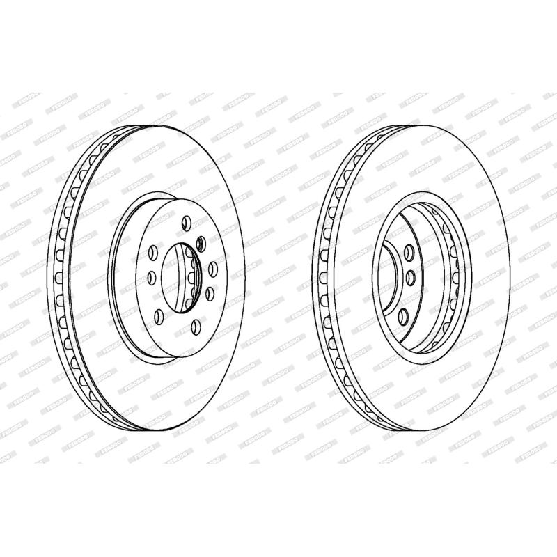 Jeu de 2 disques de frein avant FERODO DDF1256C-1 - Visuel 1
