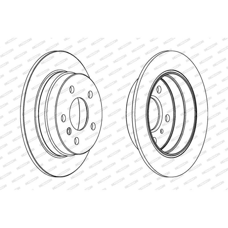 Jeu de 2 disques de frein arrière FERODO DDF1258C - Visuel 1