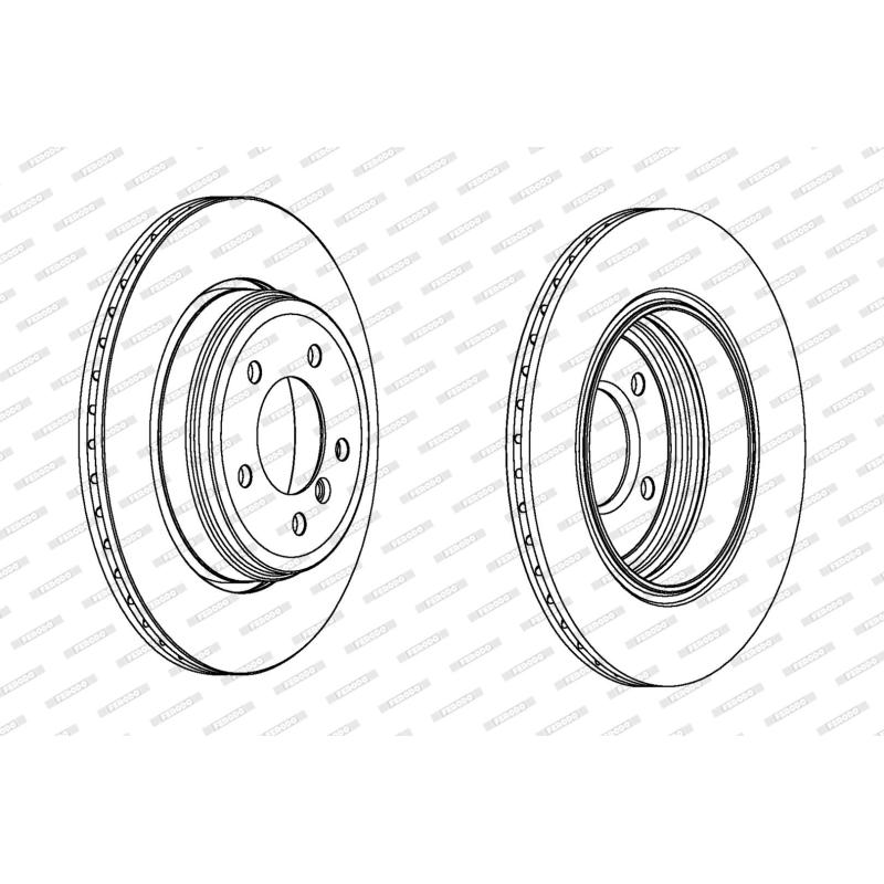 Jeu de 2 disques de frein arrière FERODO DDF1260C - Visuel 1