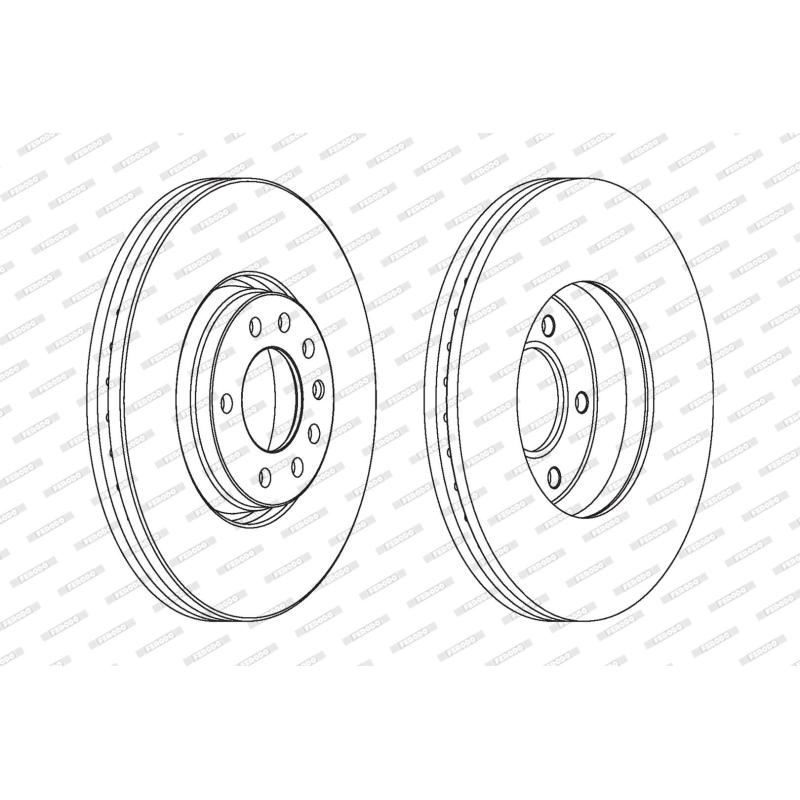 Jeu de 2 disques de frein avant FERODO DDF1261 - Visuel 1