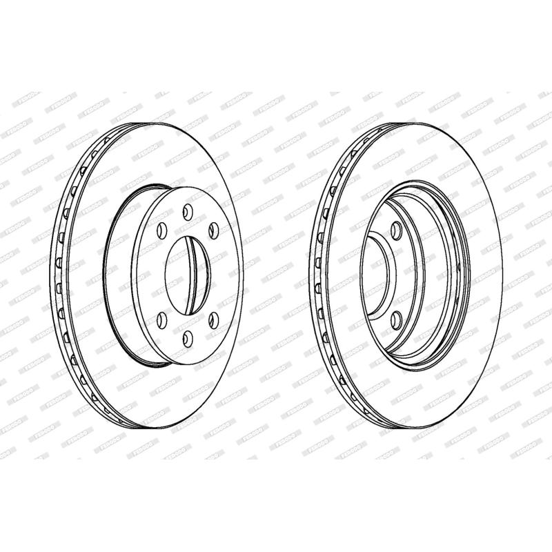 Jeu de 2 disques de frein avant FERODO DDF1268 - Visuel 1