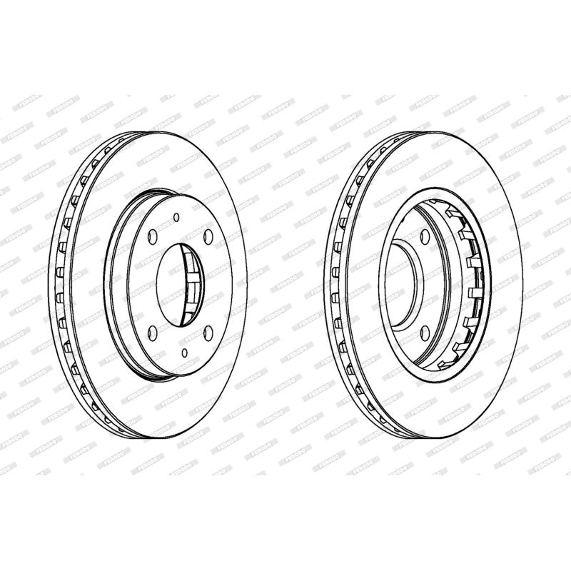 Jeu de 2 disques de frein avant FERODO DDF1270 - Visuel 1
